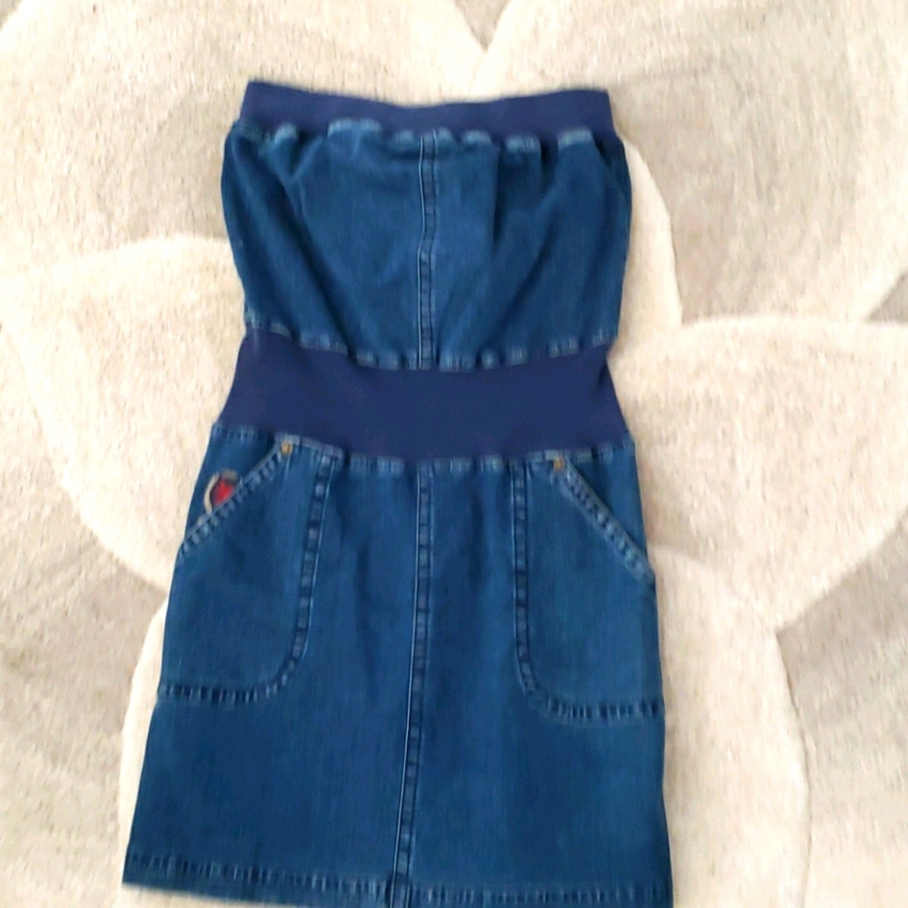 Denim dress strapless